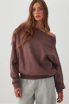 Off Shoulder Cotton Fleece Sweatshirt