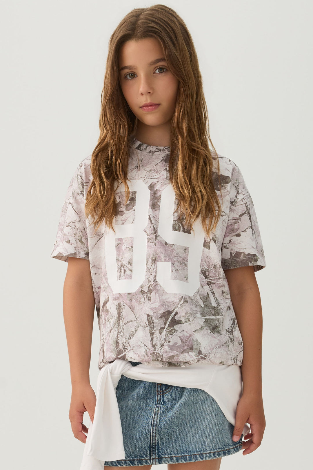 T-shirt ample à imprimé camouflage
