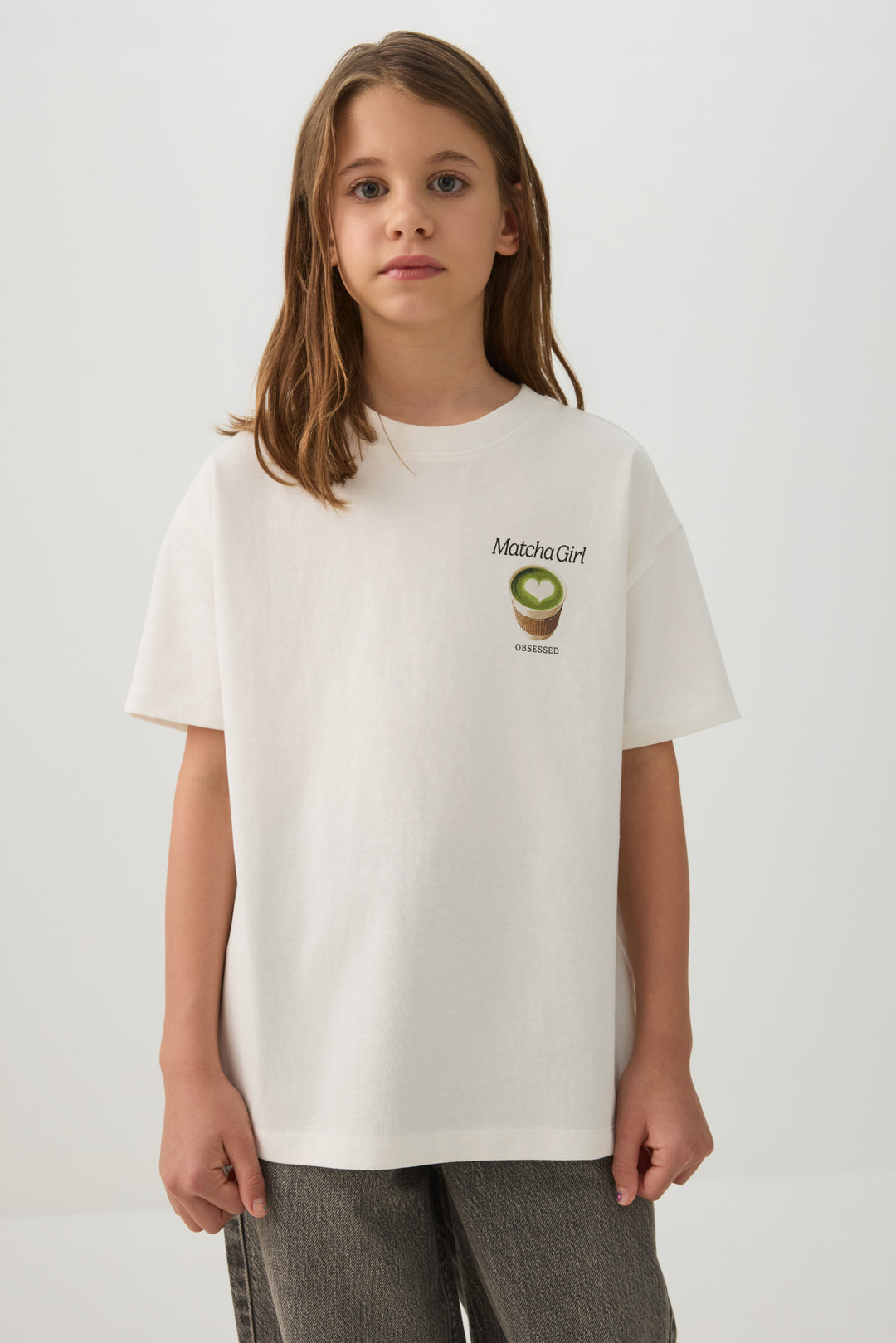 T-shirt ample à imprimé matcha