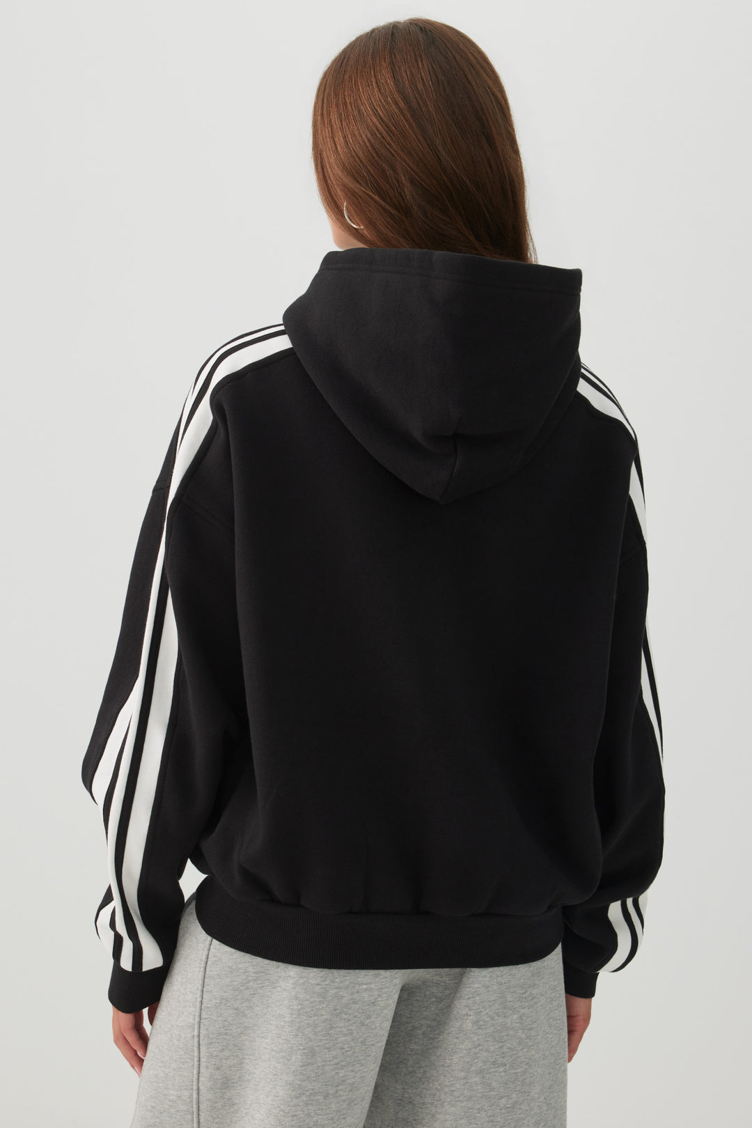 Side Stripe Graphic Cotton Fleece Hoodie