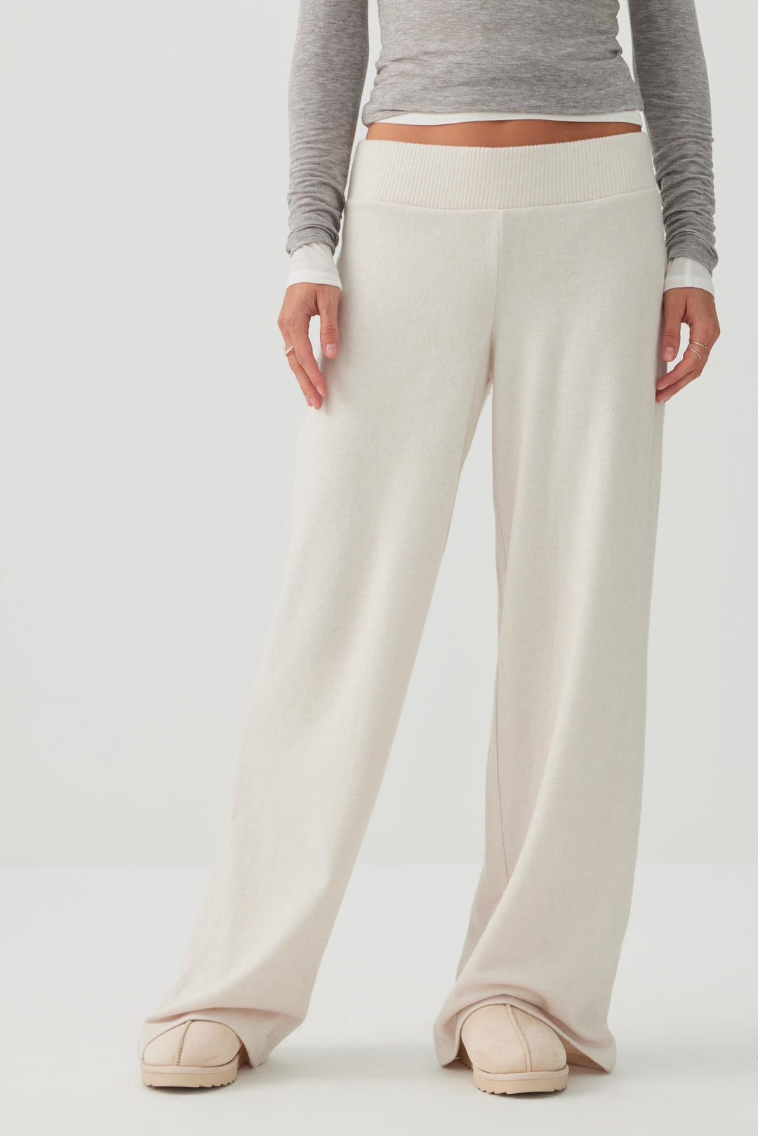 Brushed Knit Straight Leg Pants