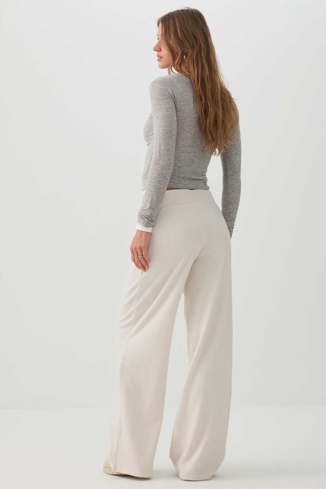 Brushed Knit Straight Leg Pants