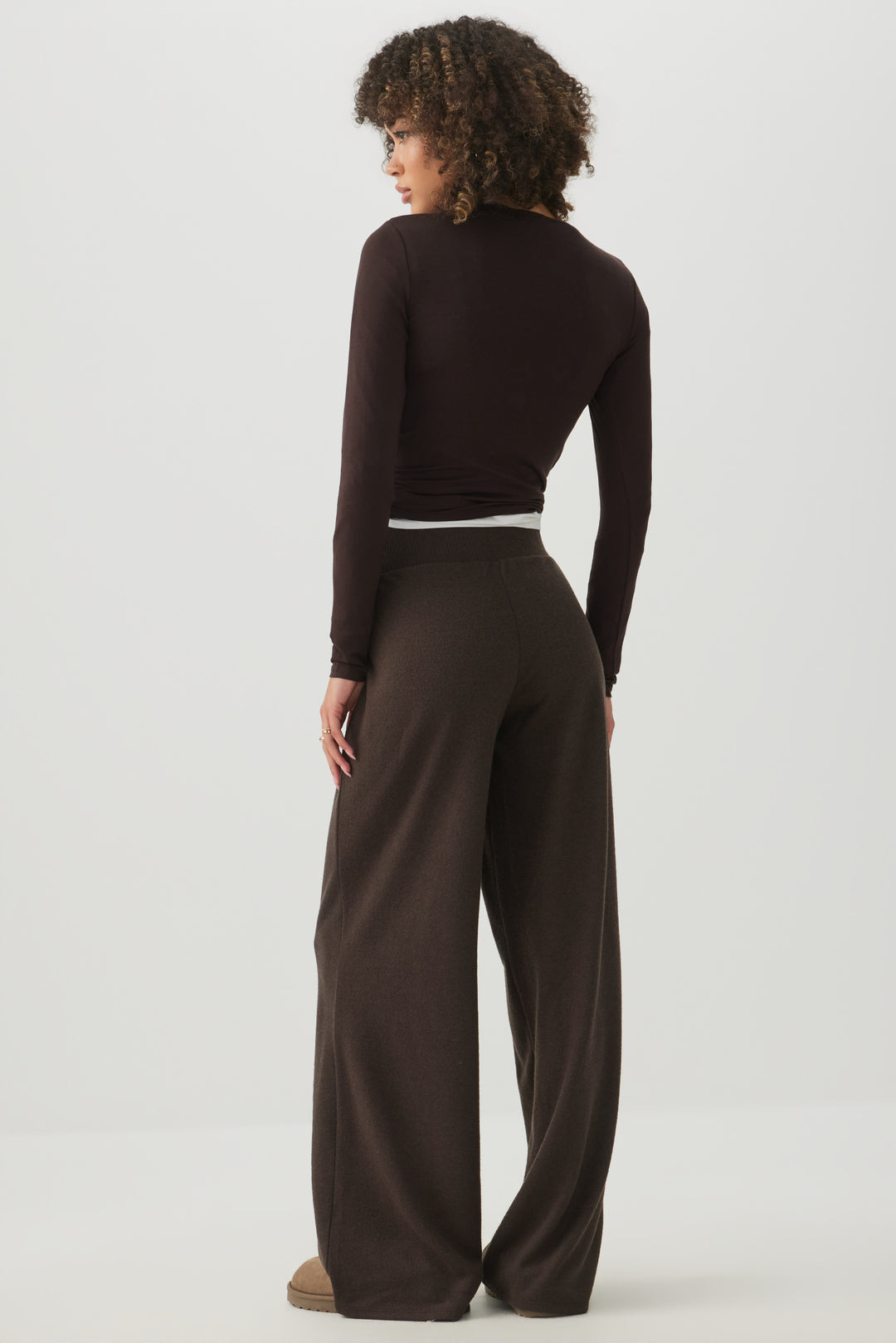 Brushed Knit Straight Leg Pants