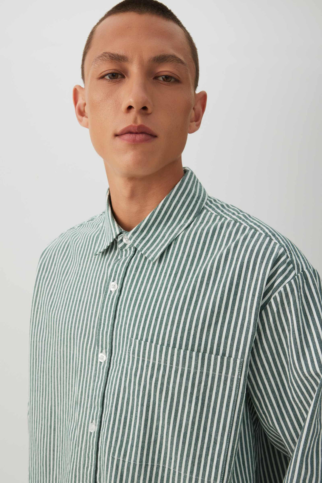 Striped Boxy Long Sleeve Shirt