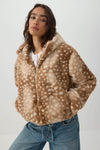 Short Faux Fur Hooded Jacket