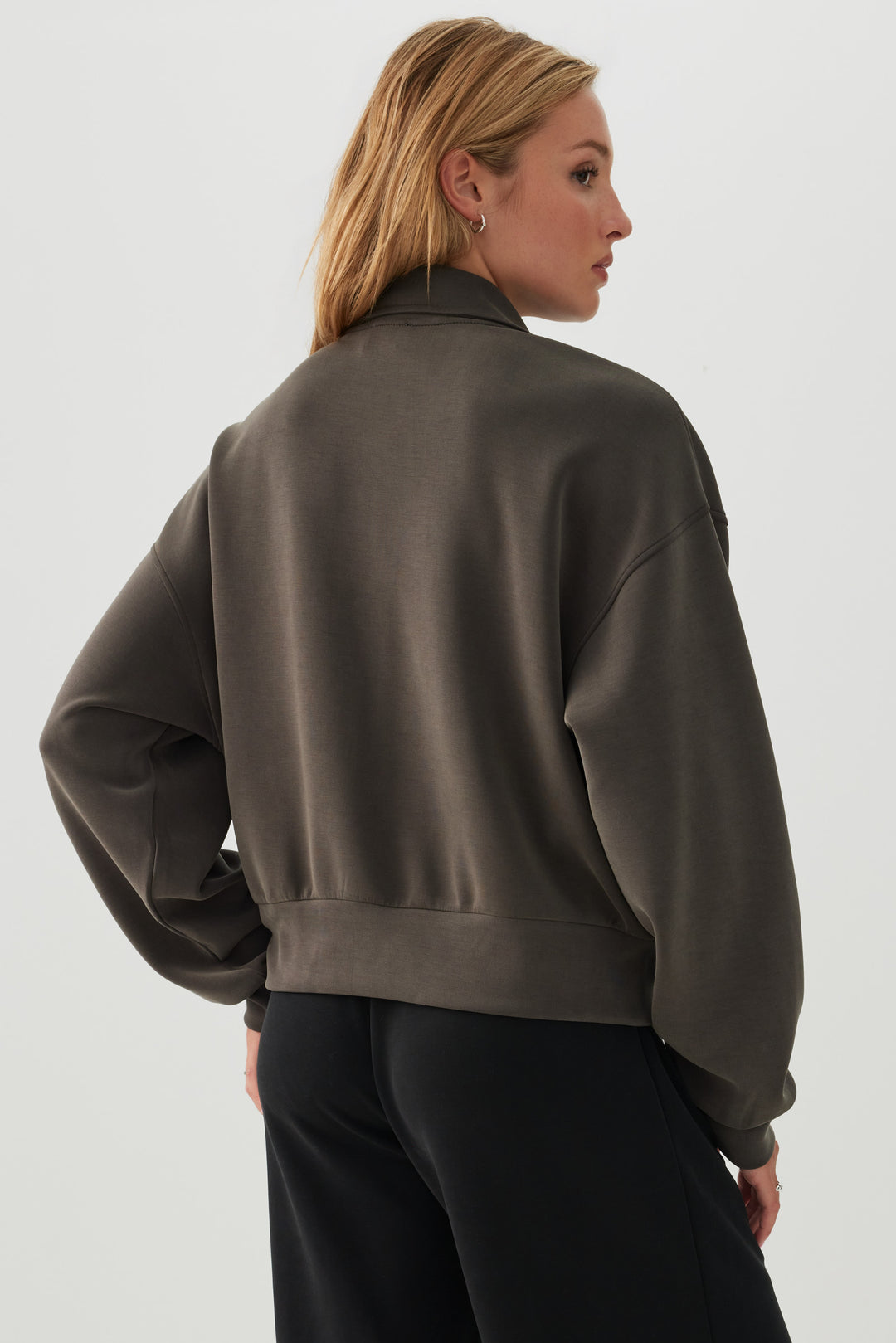 Cropped Quarter Zip Sweatshirt