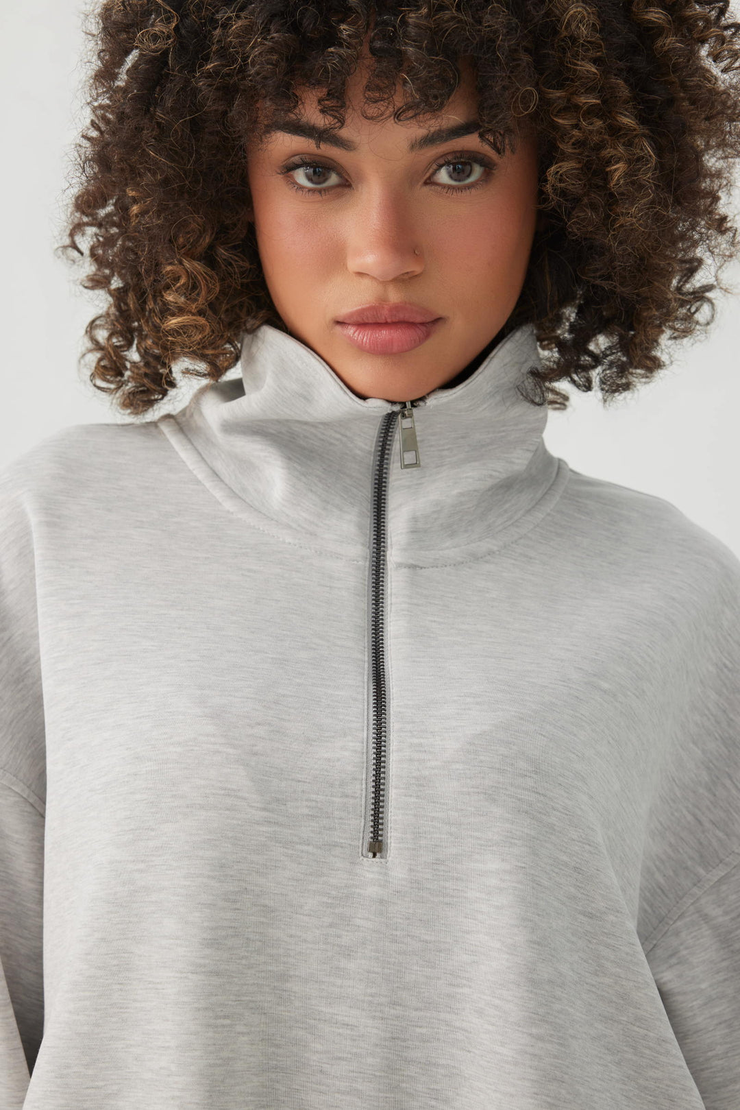 Cropped Quarter Zip Sweatshirt