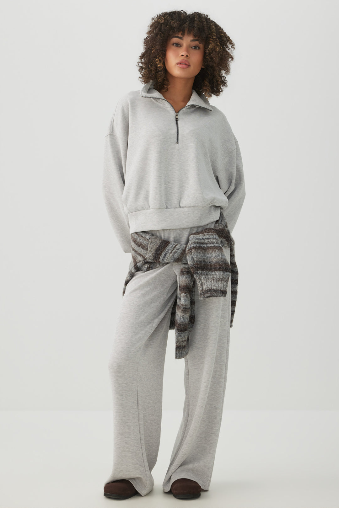 Cropped Quarter Zip Sweatshirt