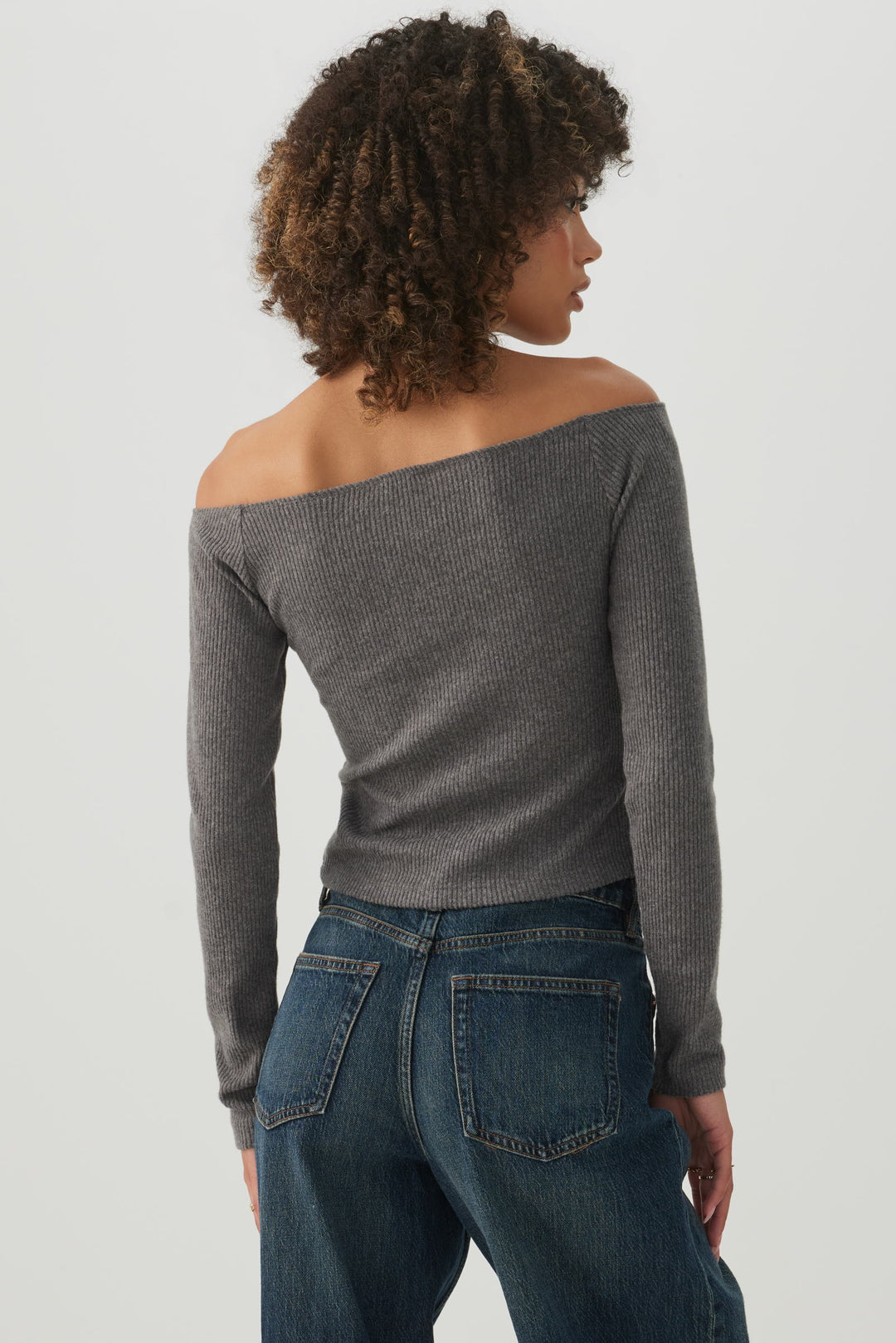 Short Ribbed Off Shoulder Top