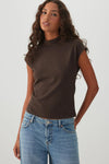 Mock Neck Short Sleeve Knit Top