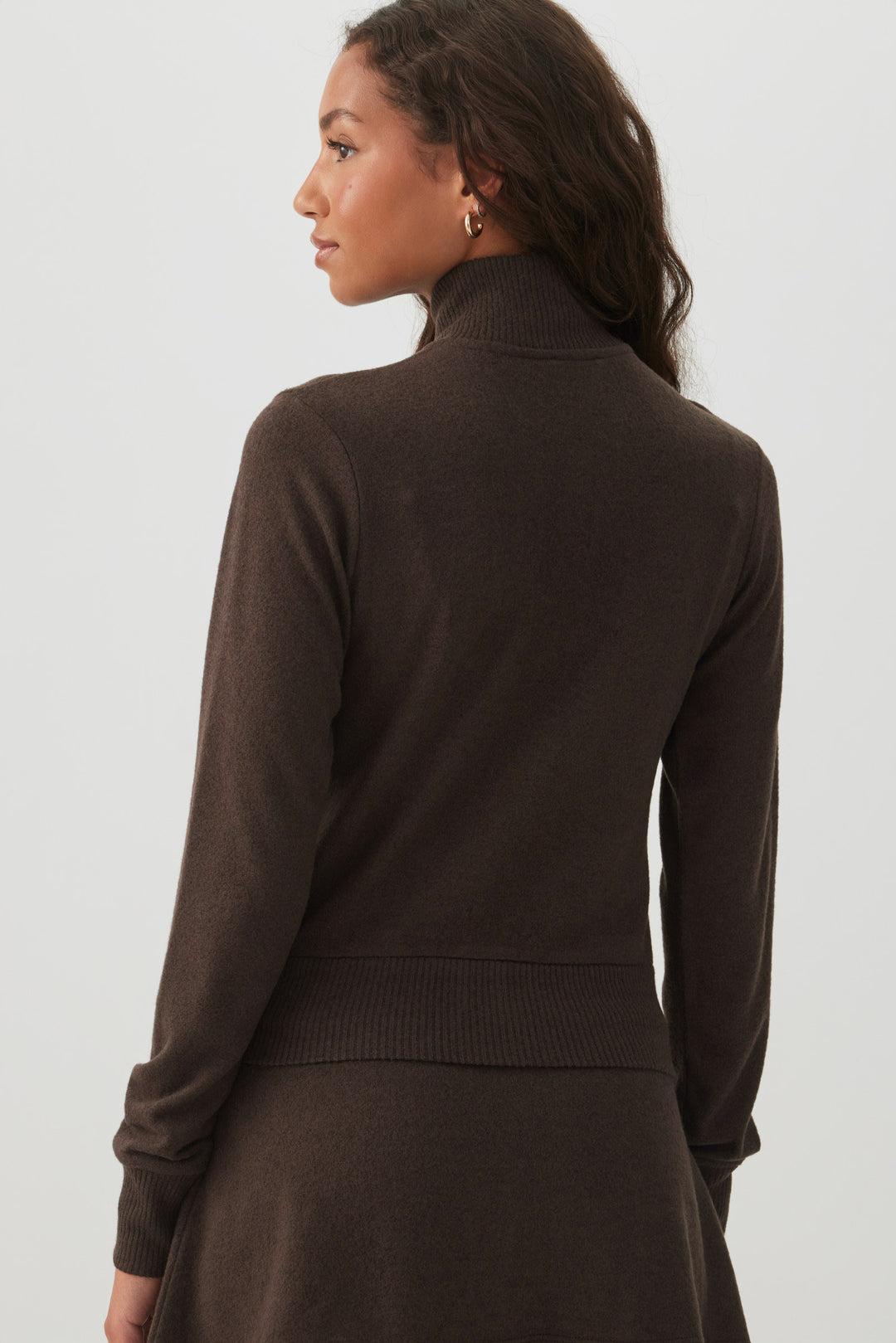 Cropped Zip Up Knit Top