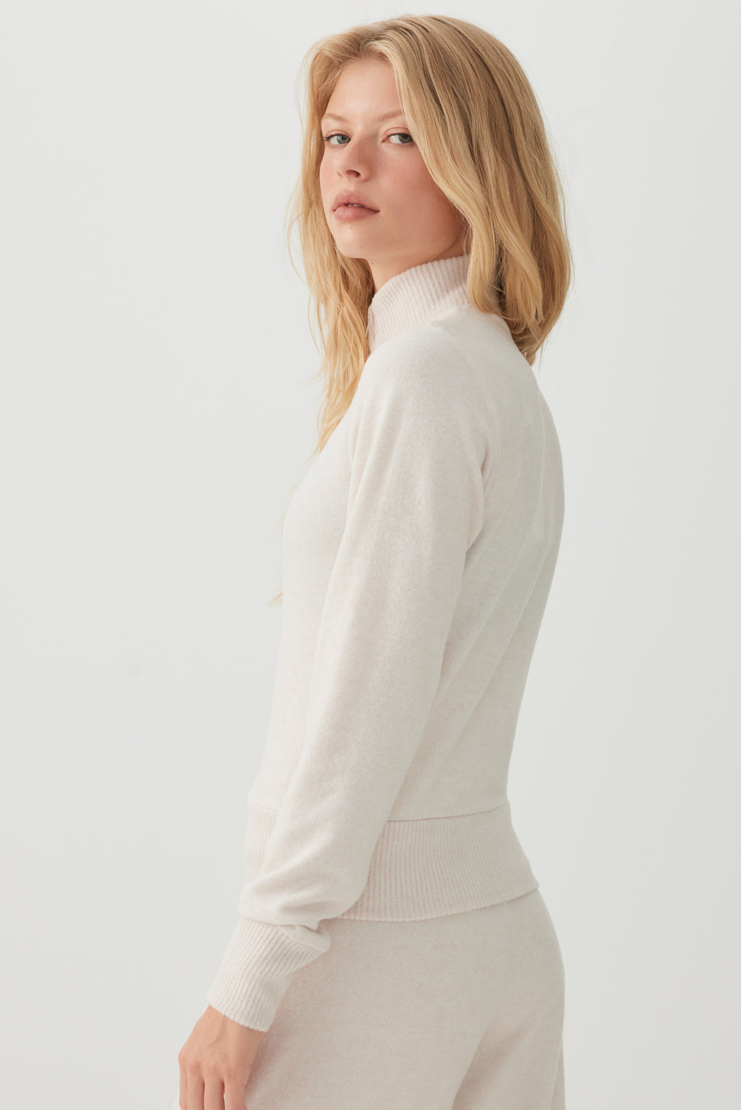 Cropped Zip Up Knit Top