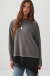 Asymmetrical Lace Trim Top