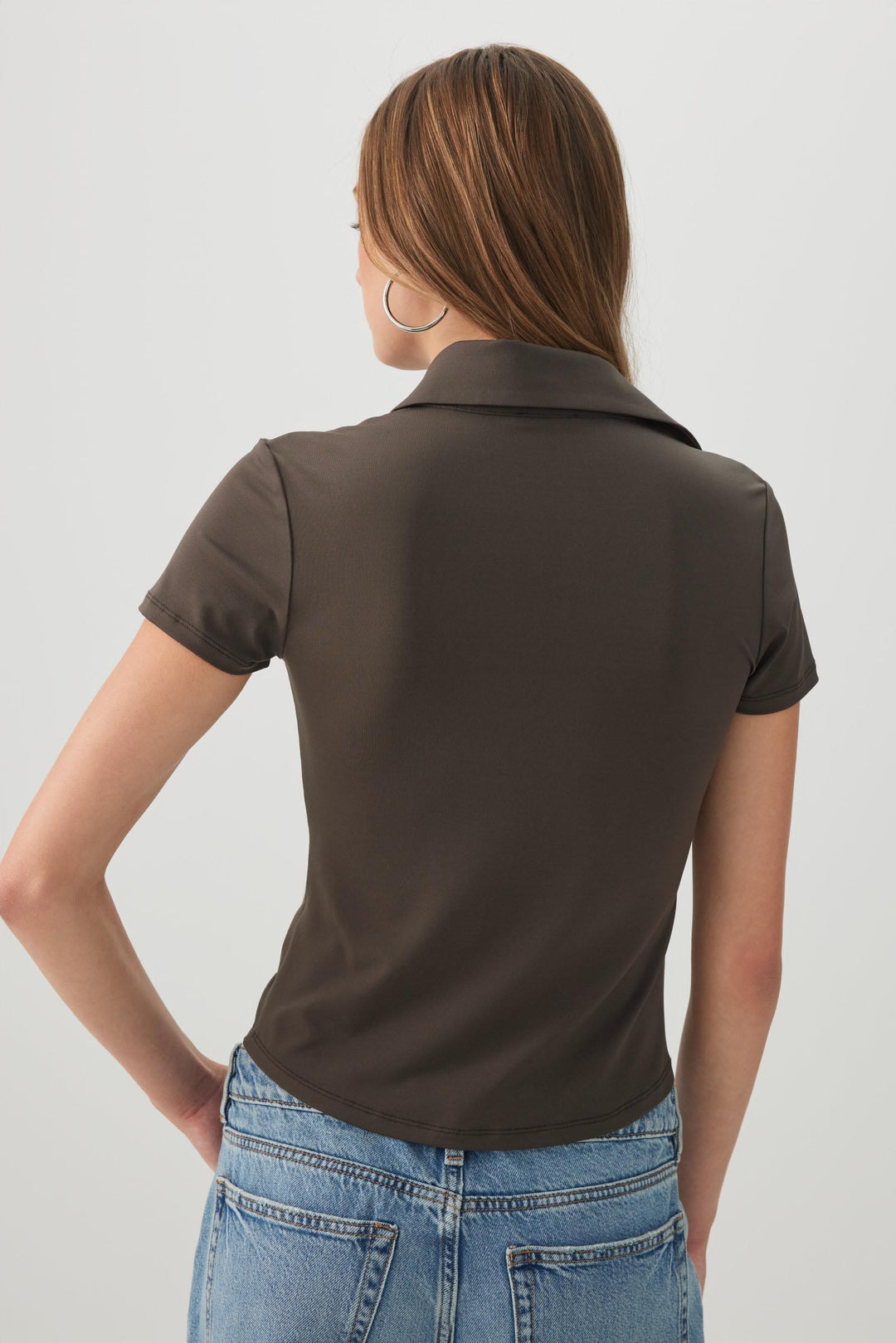 Ruched Button Front Shirt