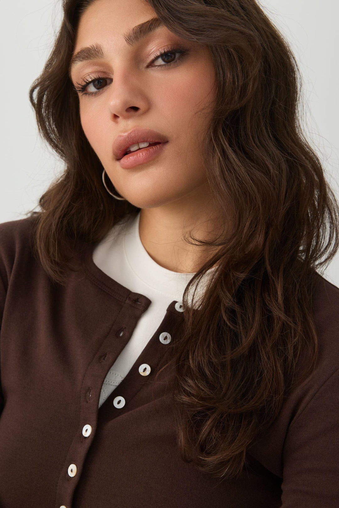 Cropped Brushed Rib Cardigan
