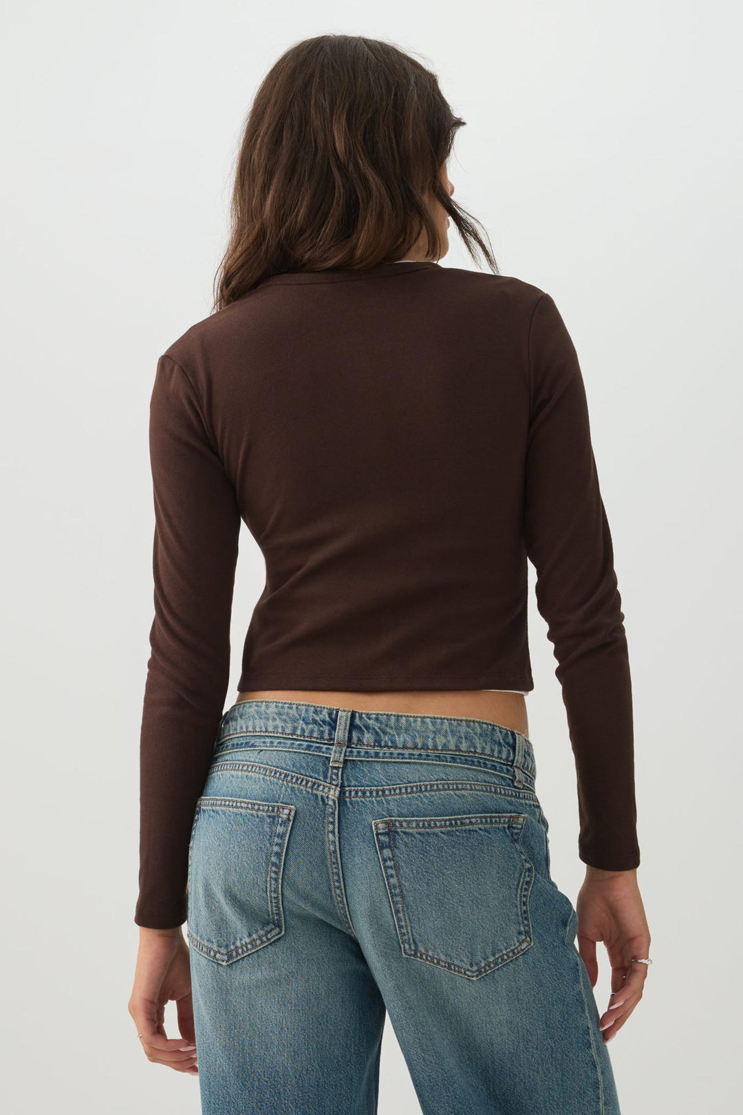 Cropped Brushed Rib Cardigan