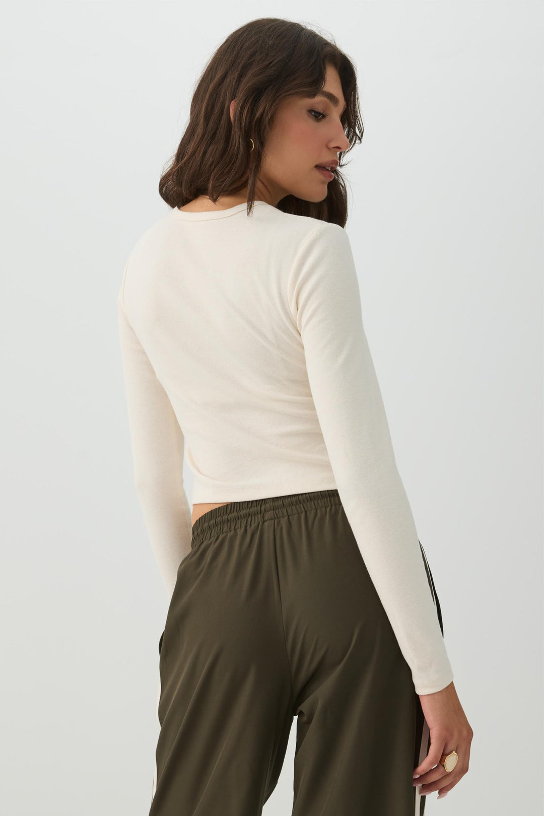 Cardigan court en tricot côtelé brossé