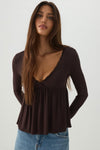 Lace Trim Babydoll Top