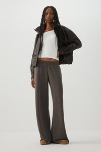 Neoprene-Like Wide Leg Pants