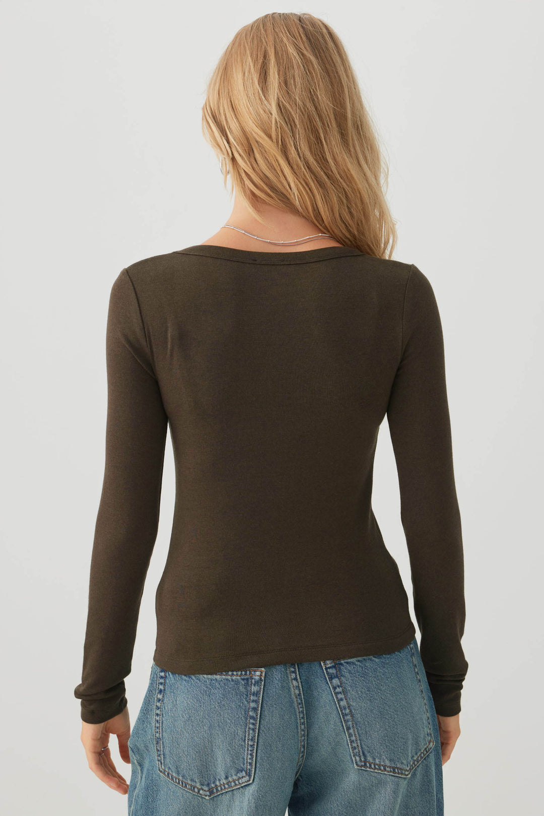 Fine Rib Short Scoop Neck Top