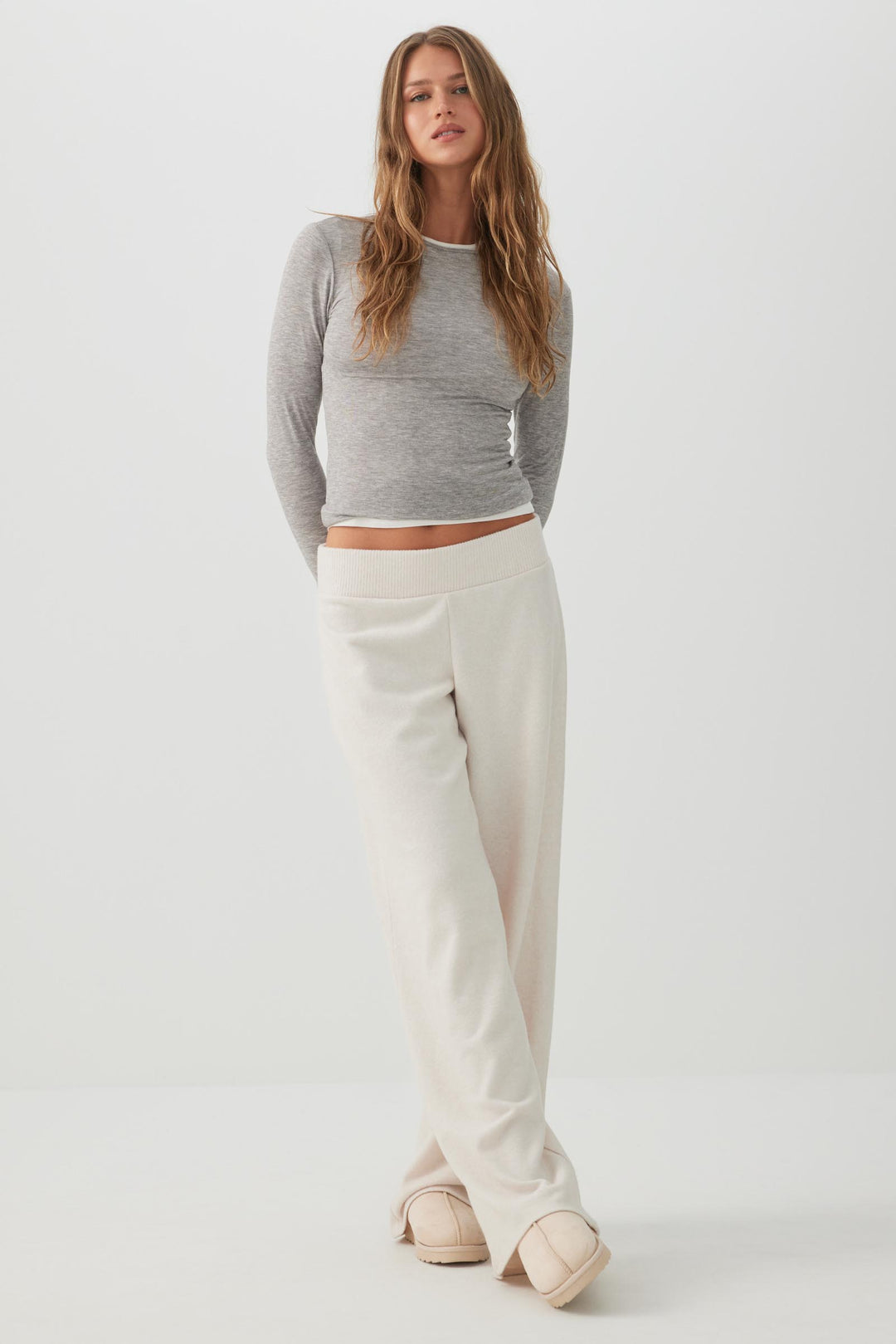 Wool Blend Crew Neck Top