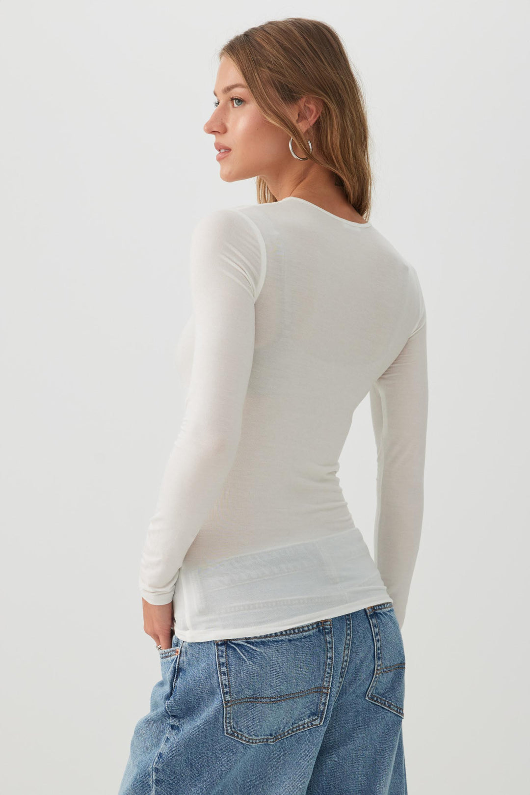 Wool Blend Crew Neck Top