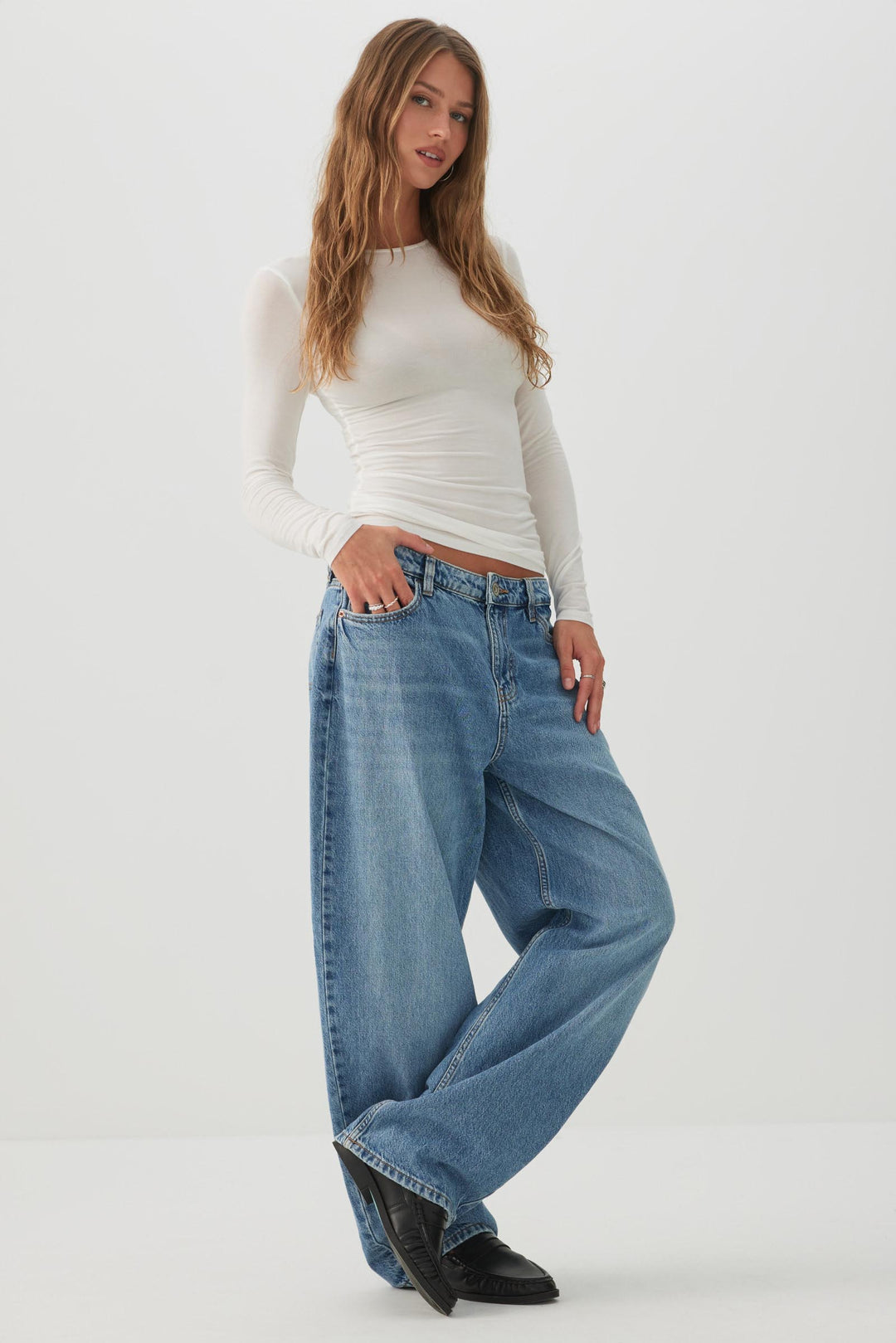 Wool Blend Crew Neck Top