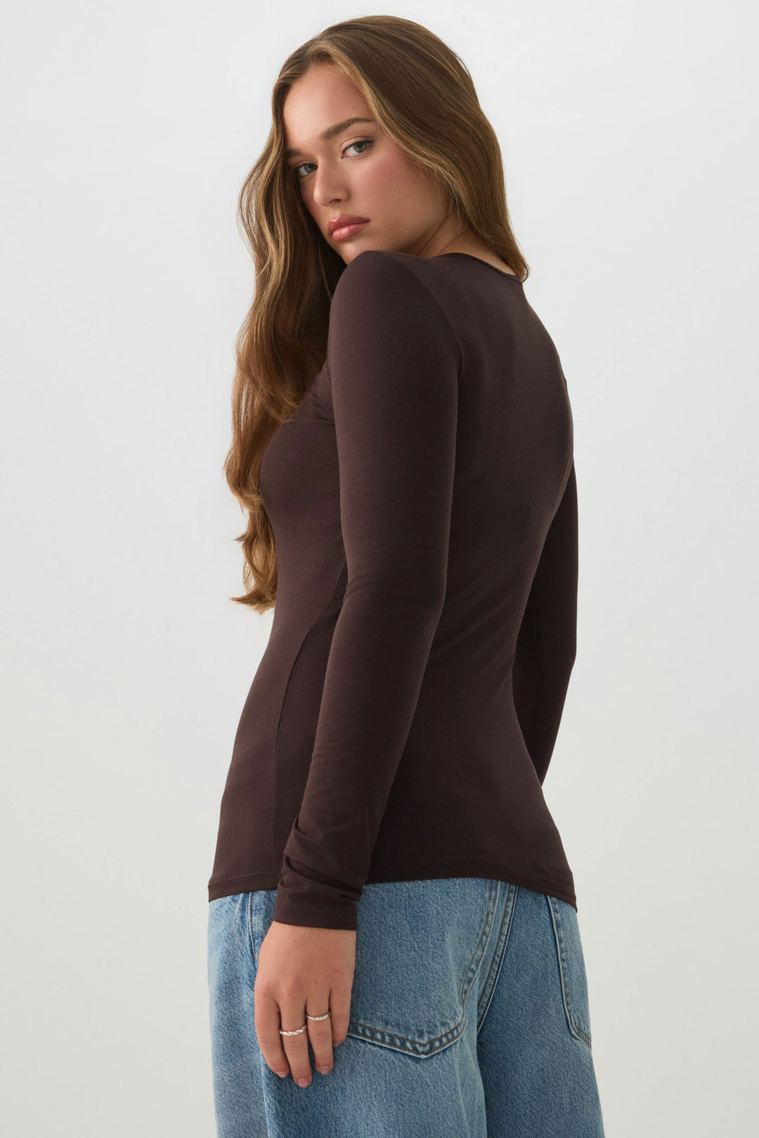 Wool Blend Crew Neck Top