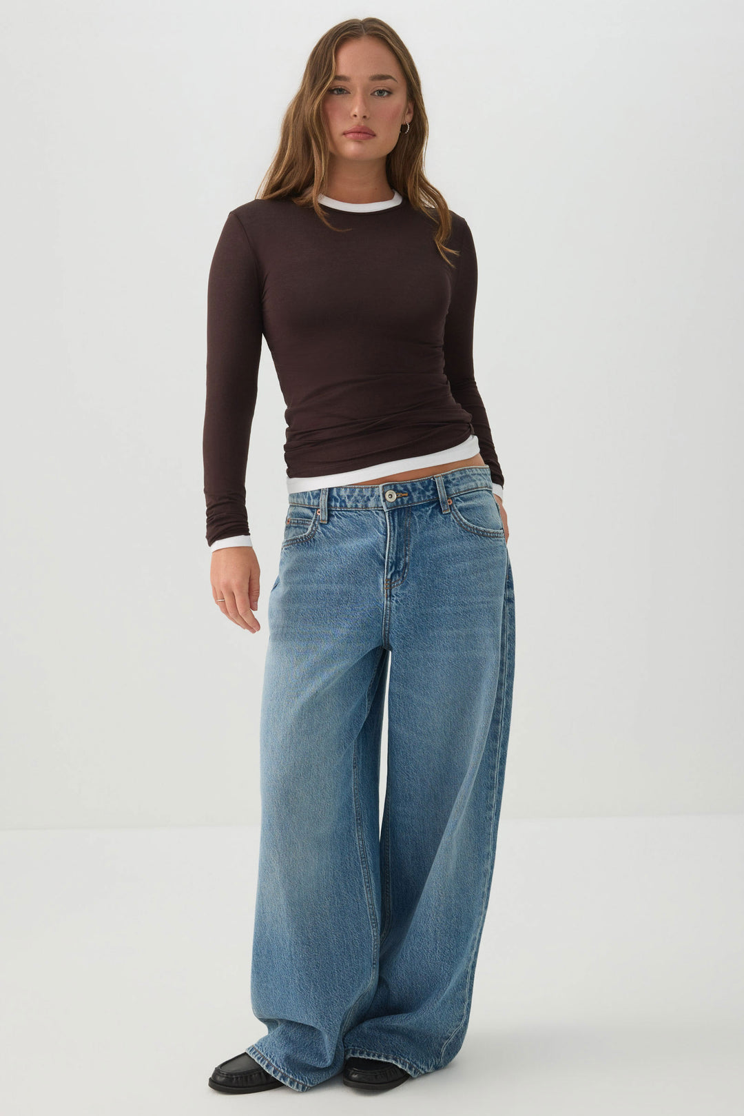 Wool Blend Crew Neck Top