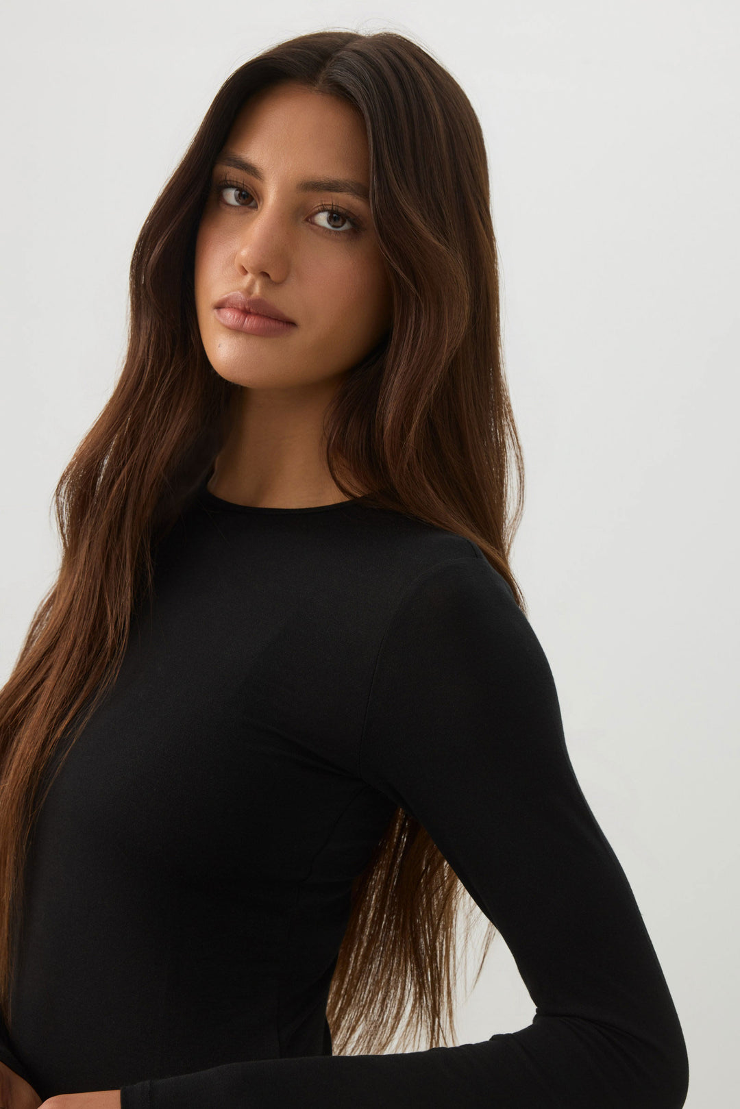 Wool Blend Crew Neck Top
