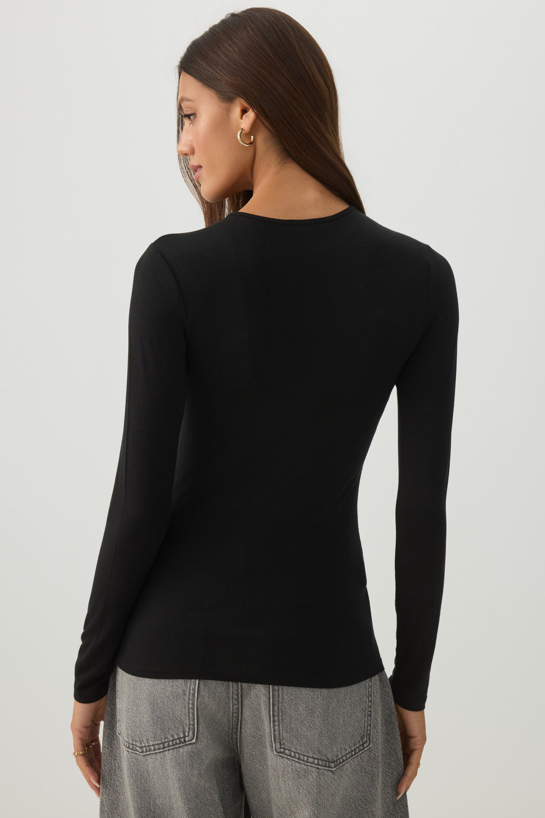 Wool Blend Crew Neck Top