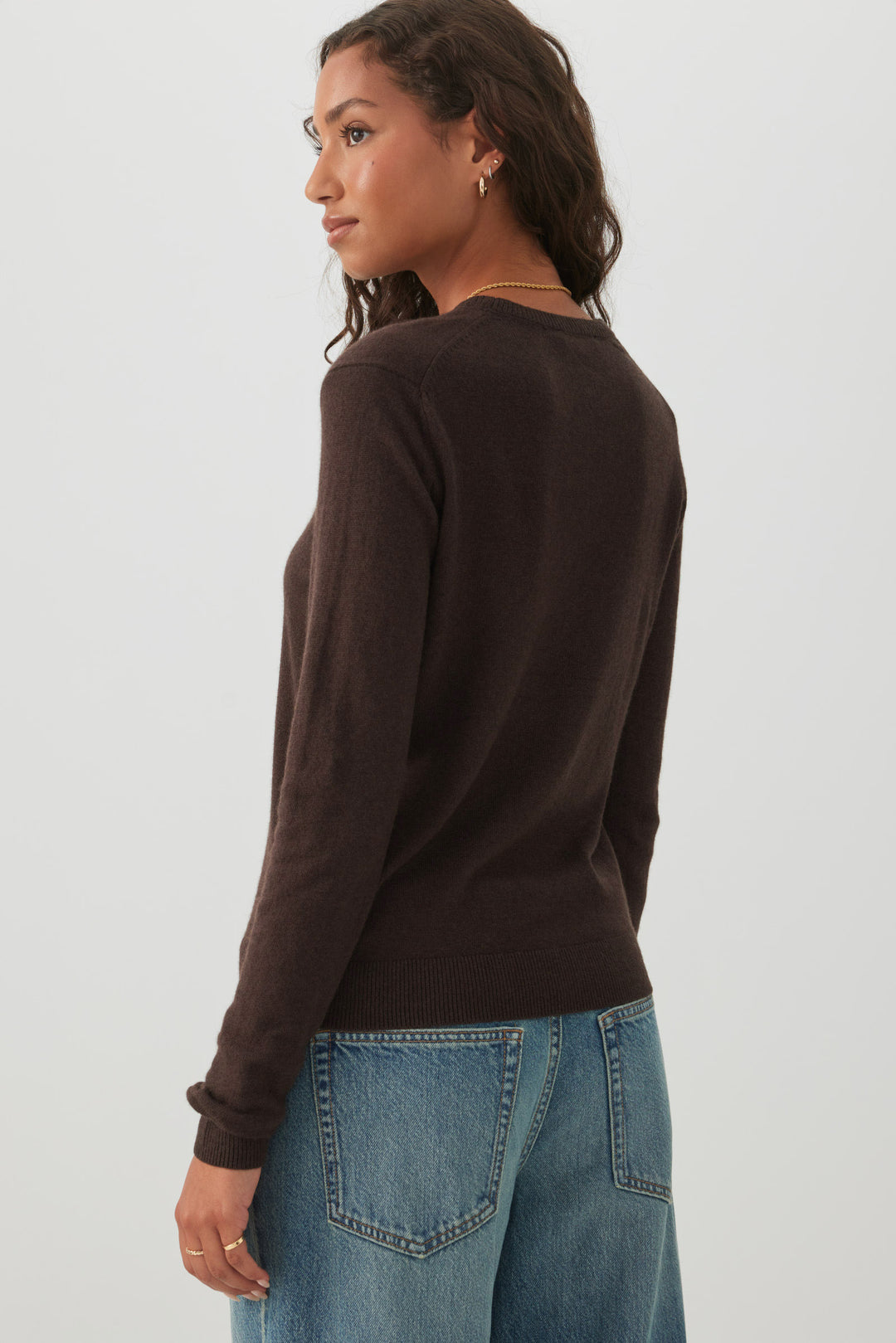Cashmere Blend Crew Neck Sweater
