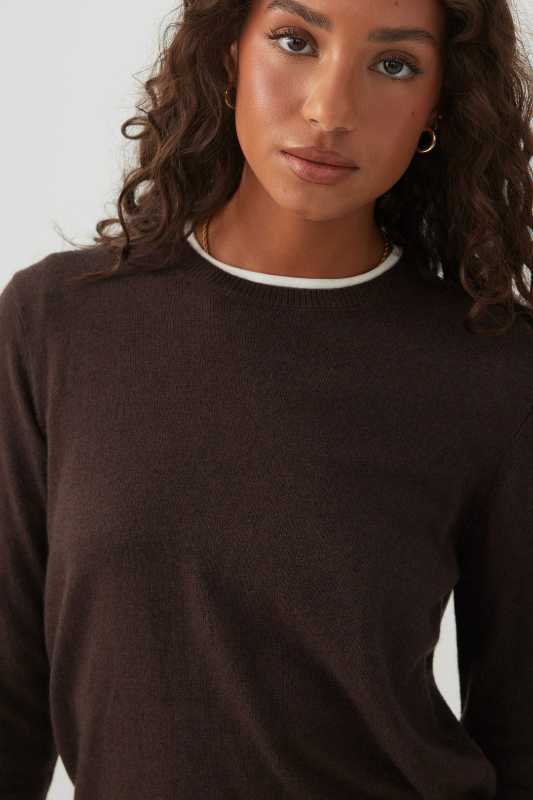 Cashmere Blend Crew Neck Sweater