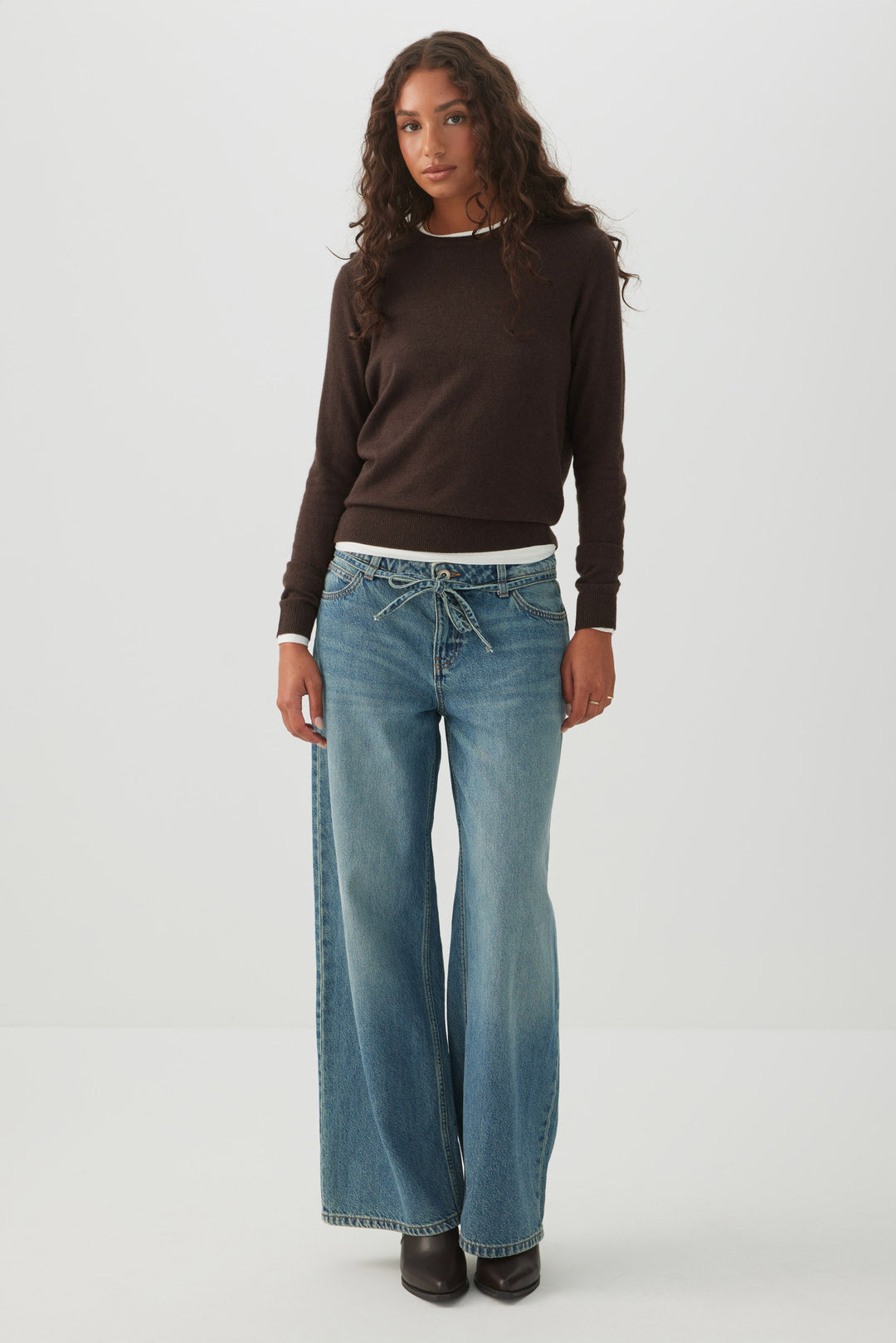 Cashmere Blend Crew Neck Sweater