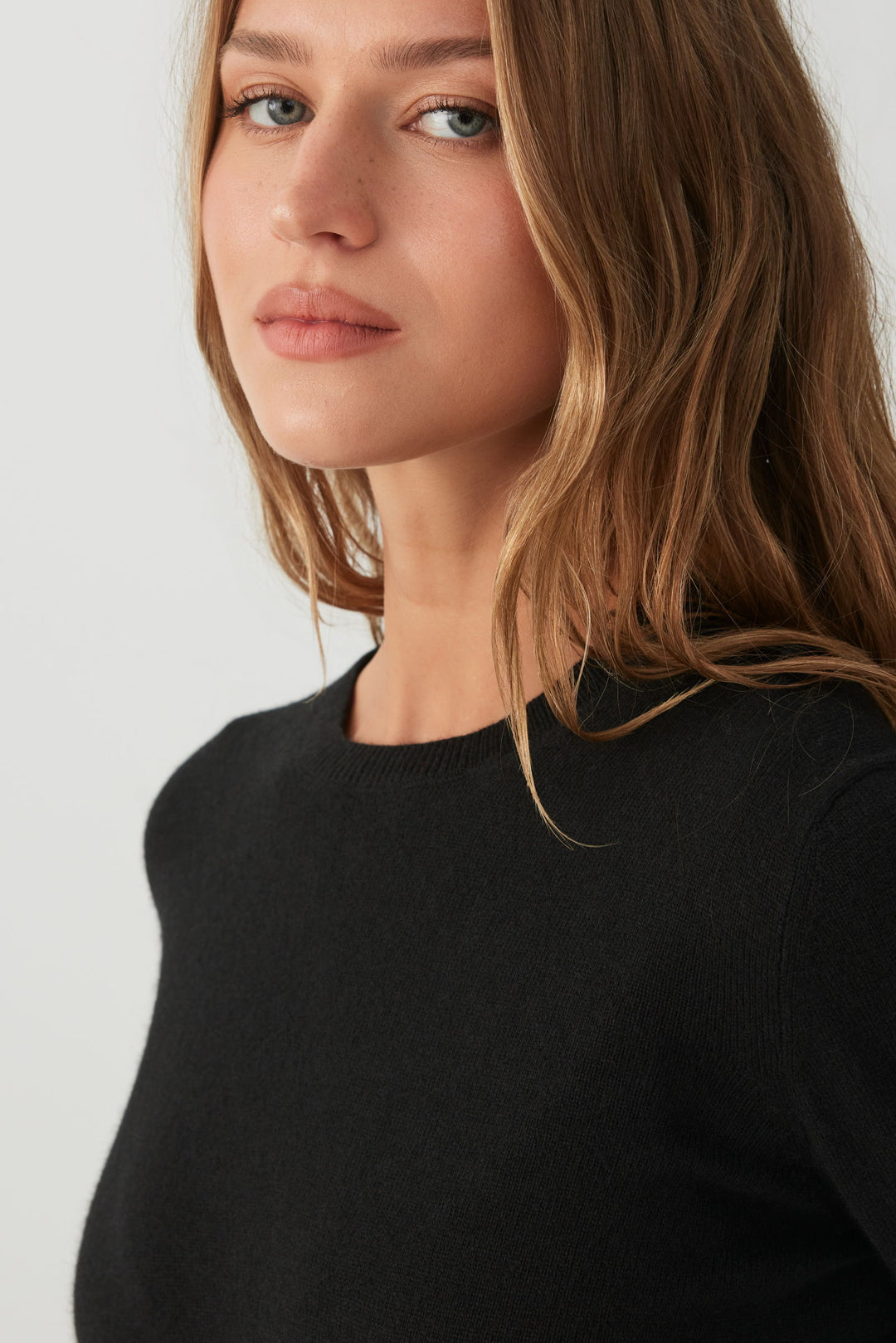 Cashmere Blend Crew Neck Sweater