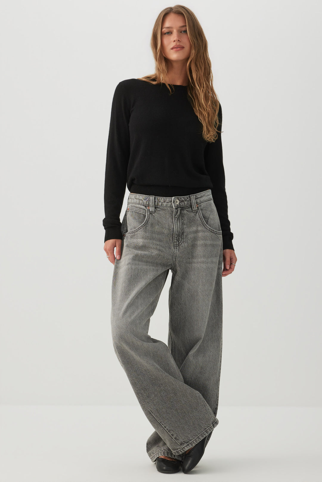 Cashmere Blend Crew Neck Sweater