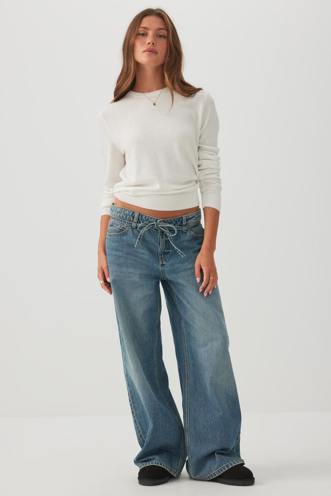 Cashmere Blend Crew Neck Sweater