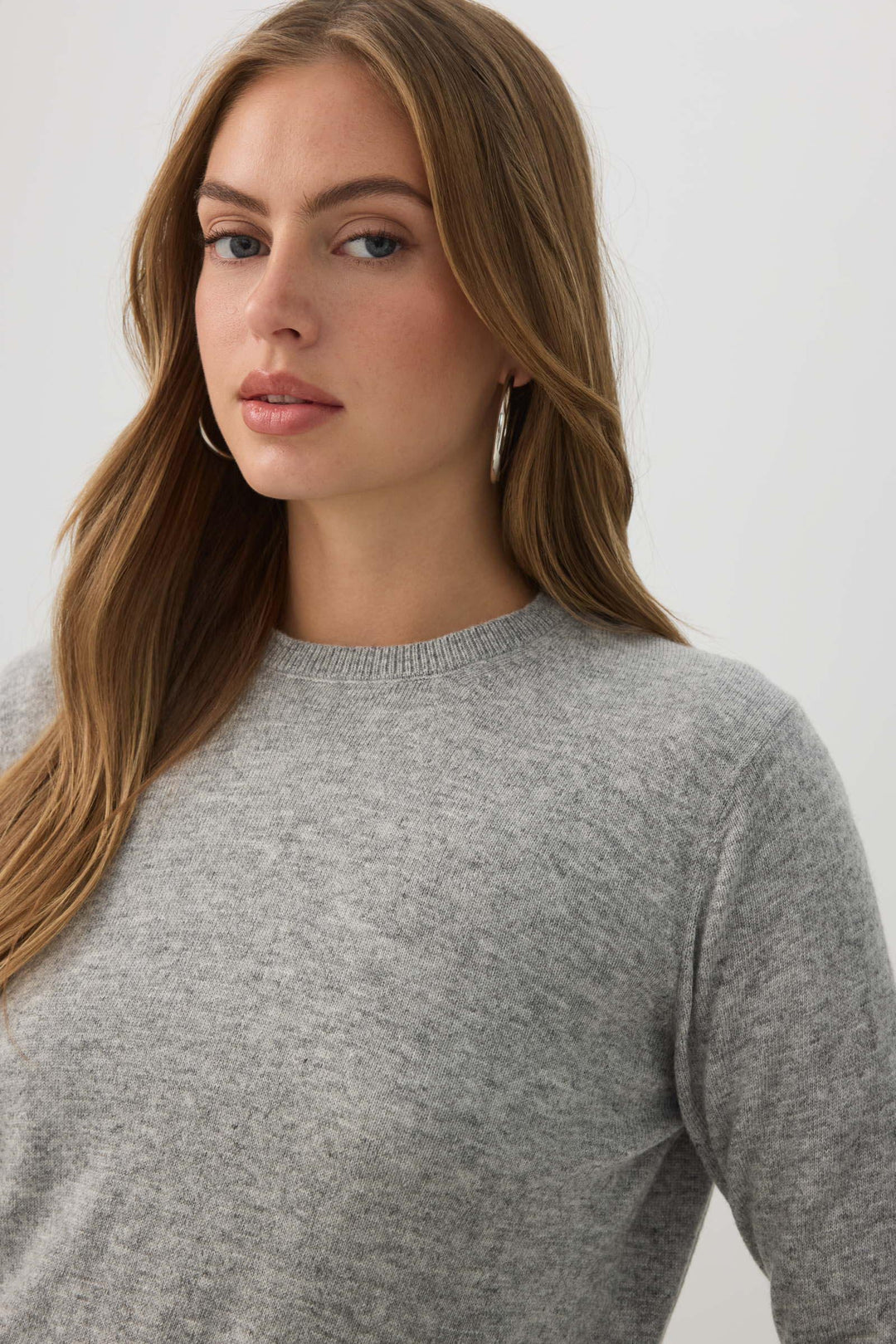 Cashmere Blend Crew Neck Sweater