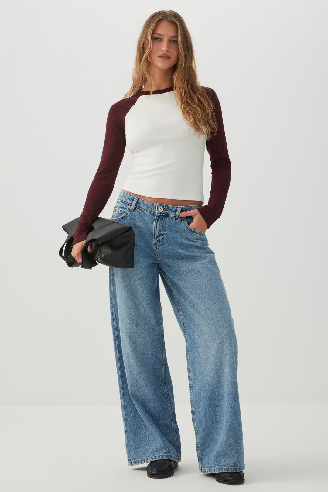 Contrast Raglan Sleeve Top