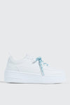 Thick Sole Court Sneakers with Double Lace Detail