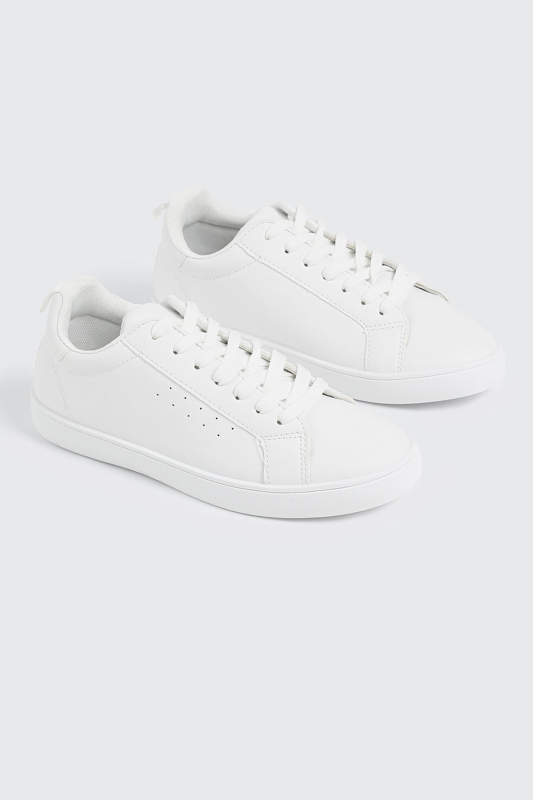 White Lace Up Sneakers