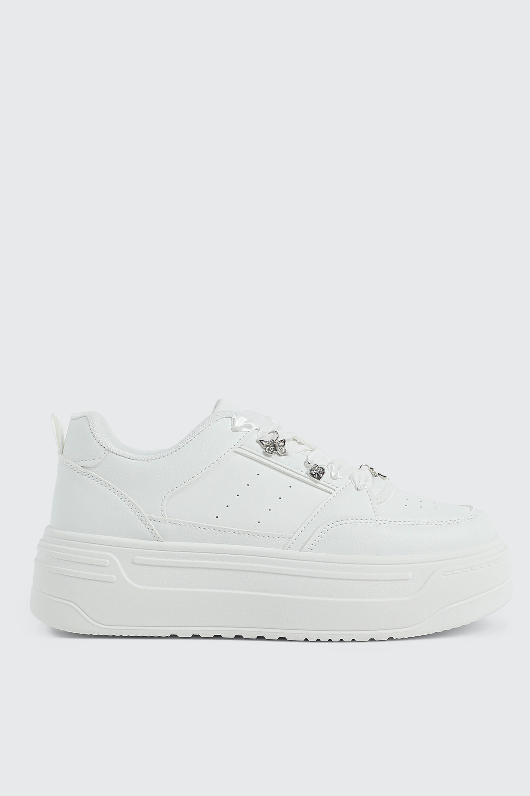Thick Sole Court Sneakers with Charms