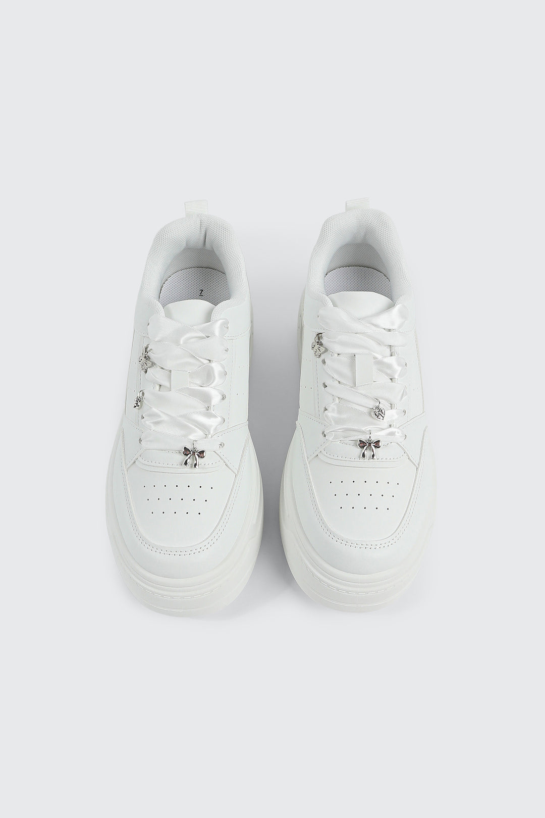 Thick Sole Court Sneakers with Charms