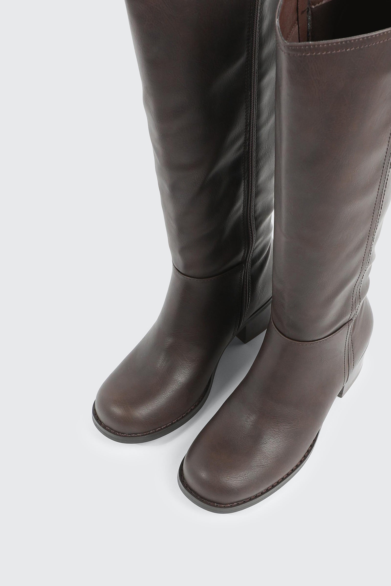 Faux Leather Square Toe Knee High Boots – Ardene