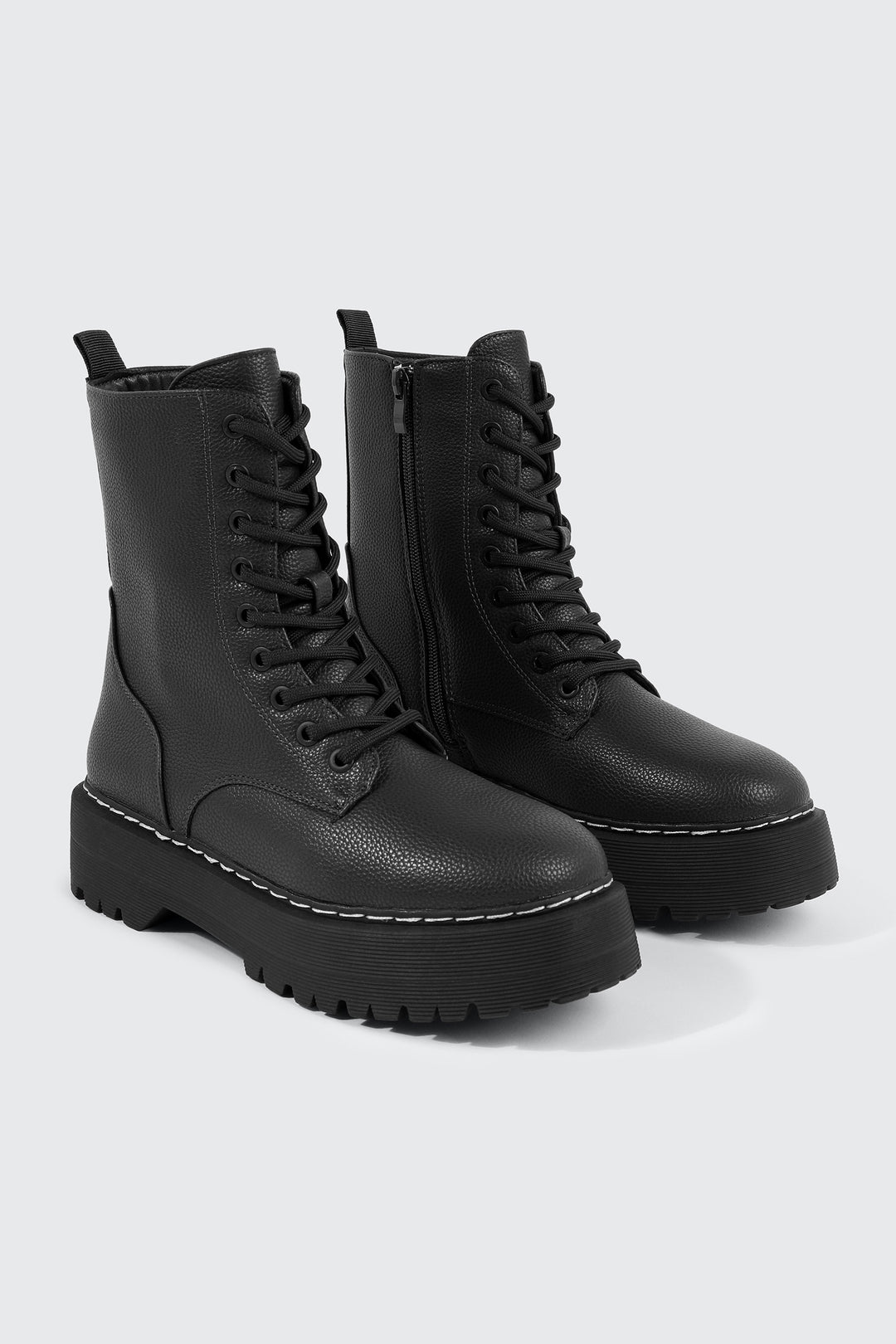 Chunky Lace Up Ankle Boots