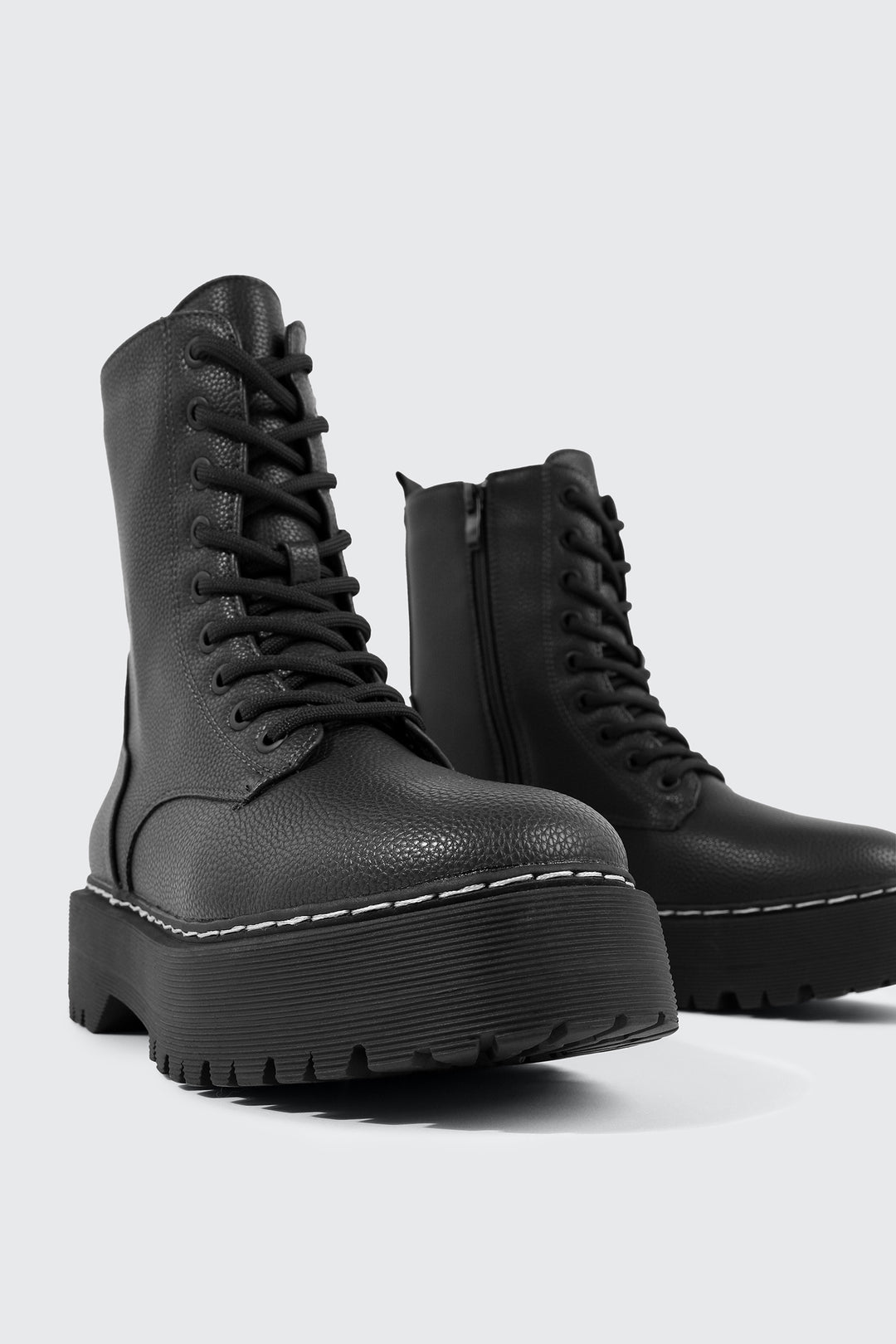Chunky Lace Up Ankle Boots