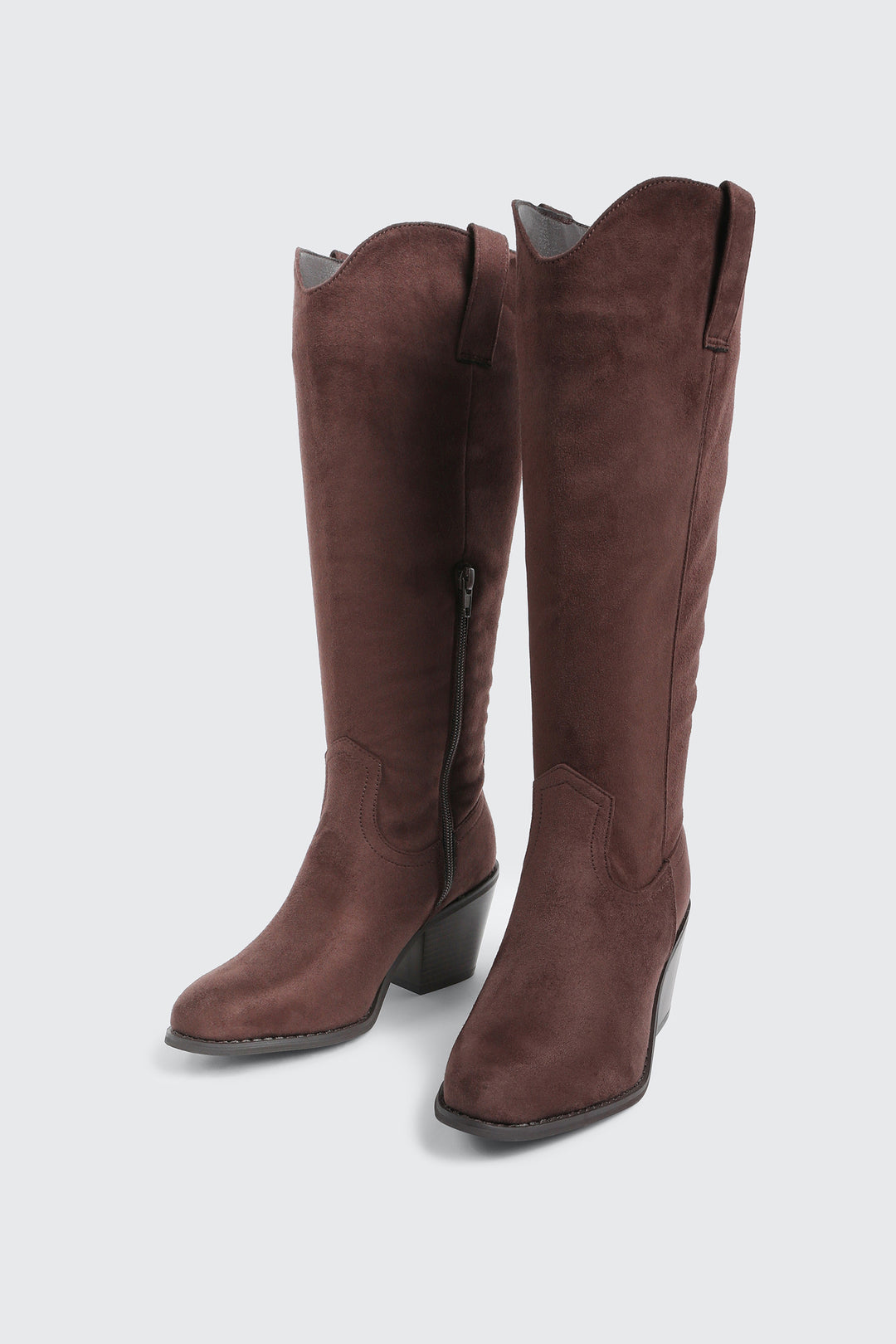 Faux Suede Cowboy Boots