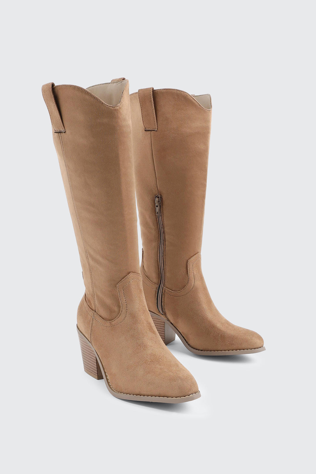 Faux Suede Cowboy Boots