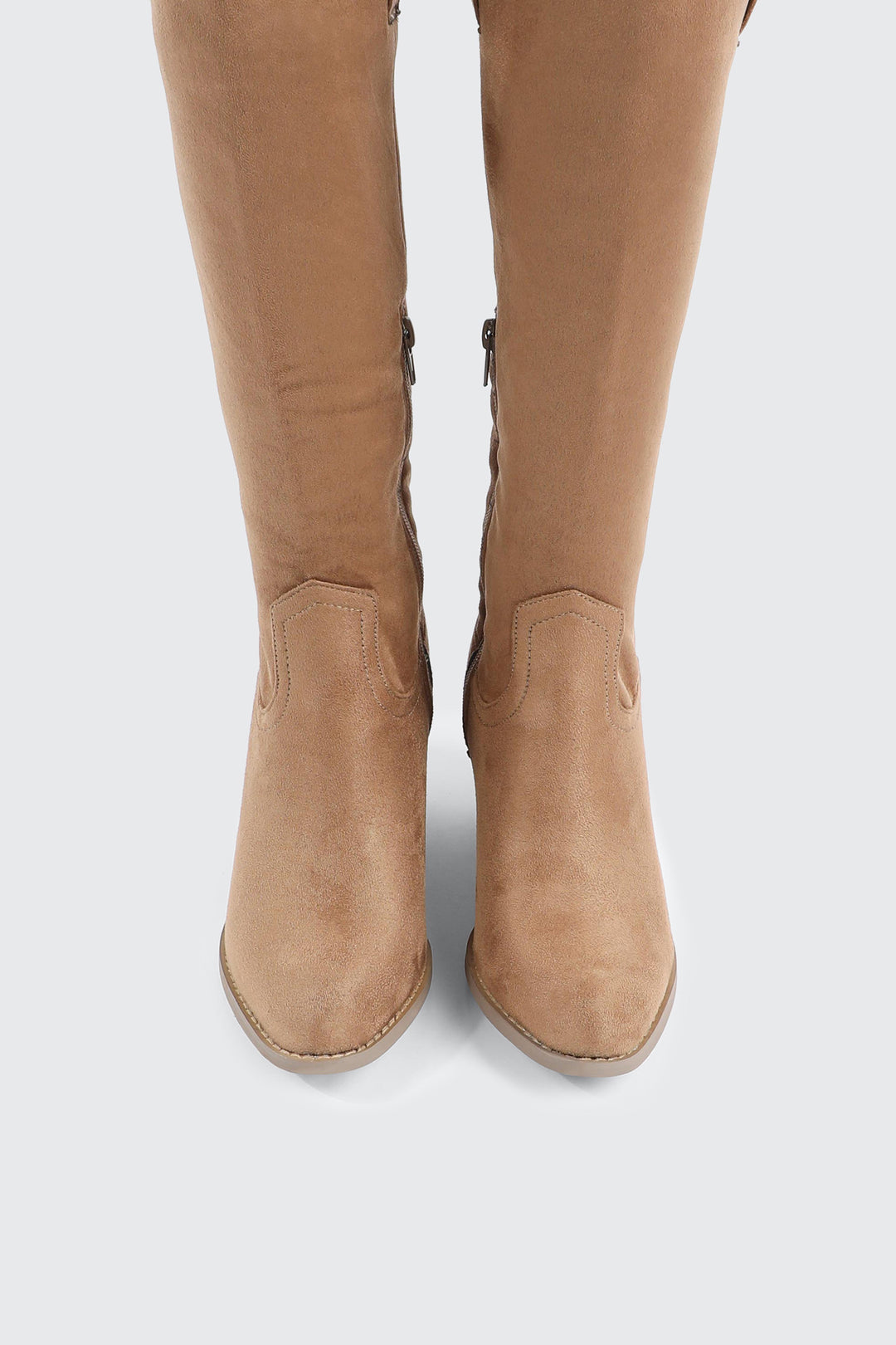 Faux Suede Cowboy Boots