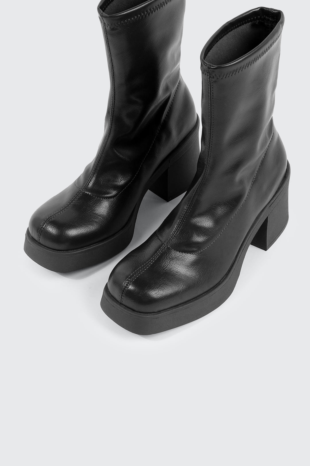 Block Mid Calf Boots